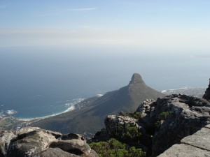 Aussicht zum Lion's Head vom Tafelberg aus Aussicht zum Lion's Head vom Tafelberg aus