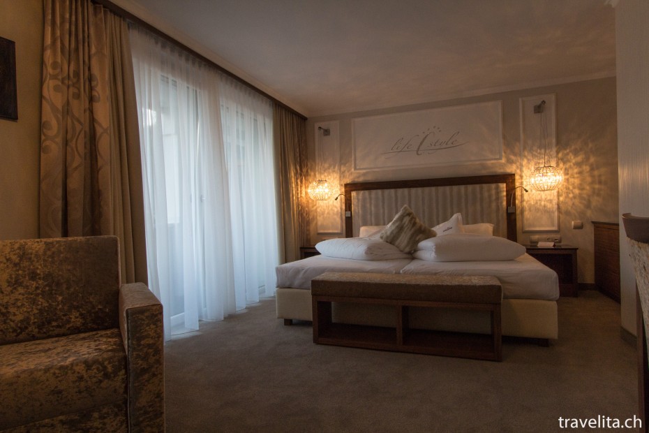 Junior Suite Bett im Hotel Cervosa Junior Suite Bett im Hotel Cervosa