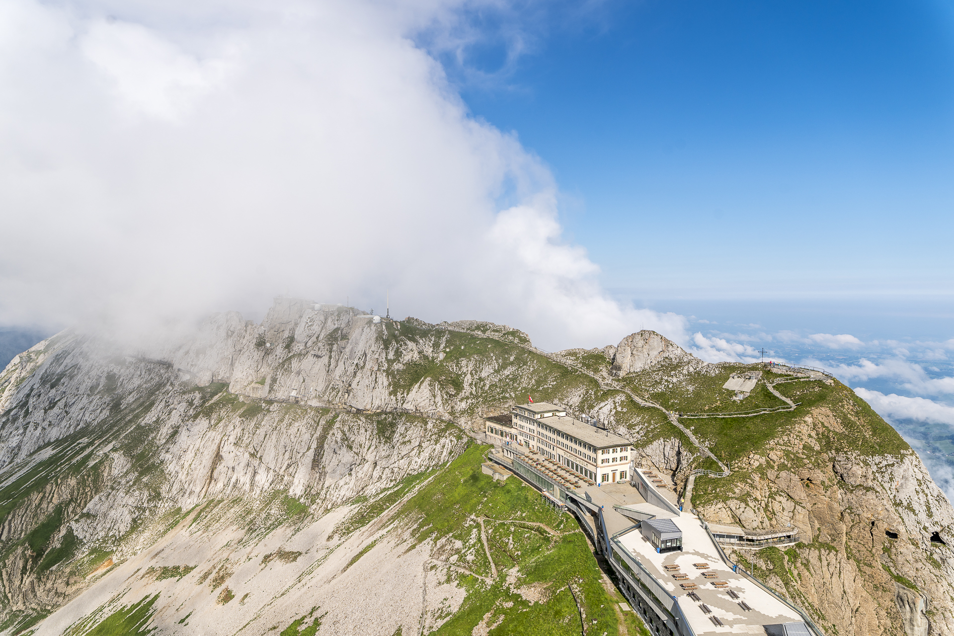 Esel Aussicht auf Pilatus Kulm