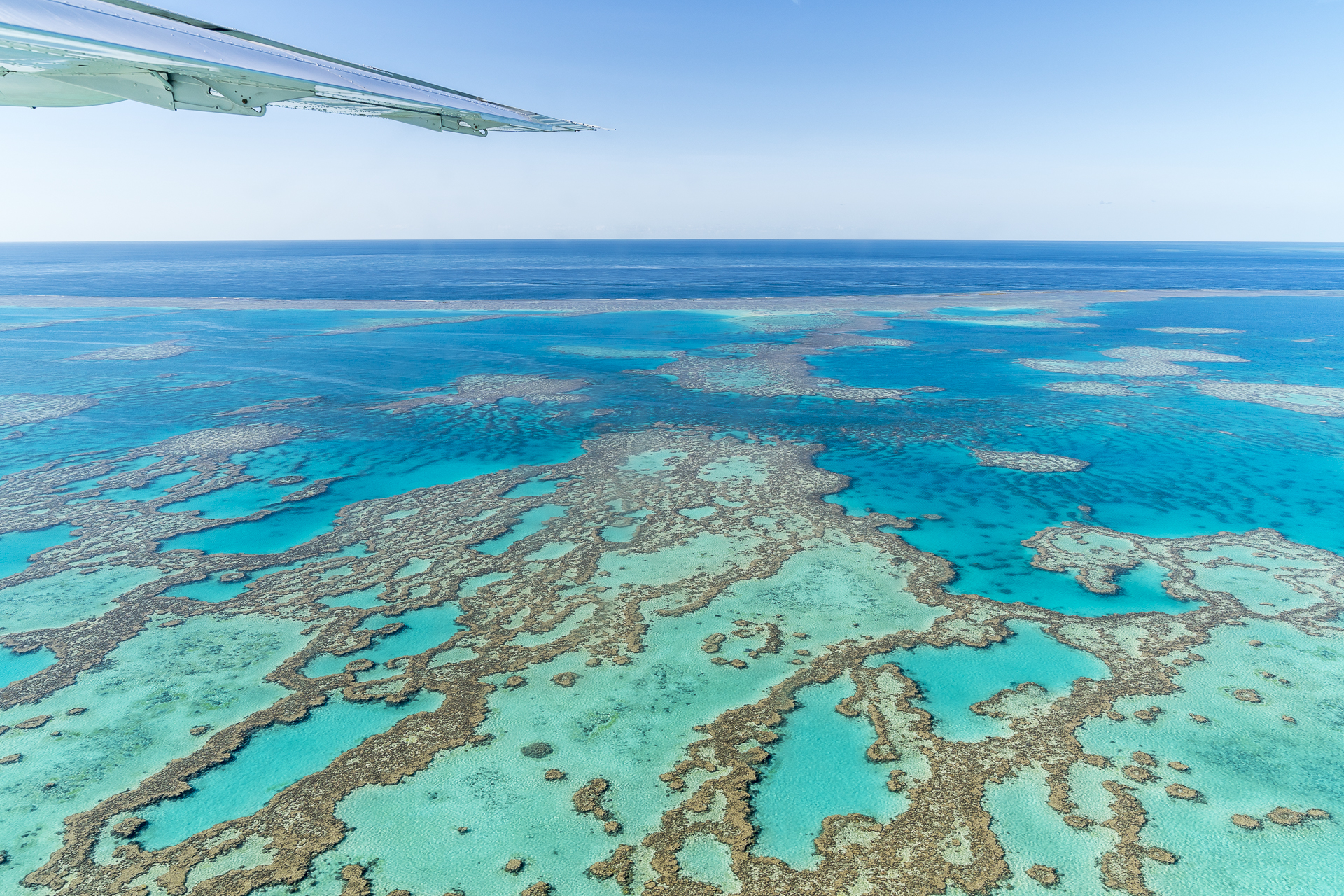 Flug übers Great Barrier Reef