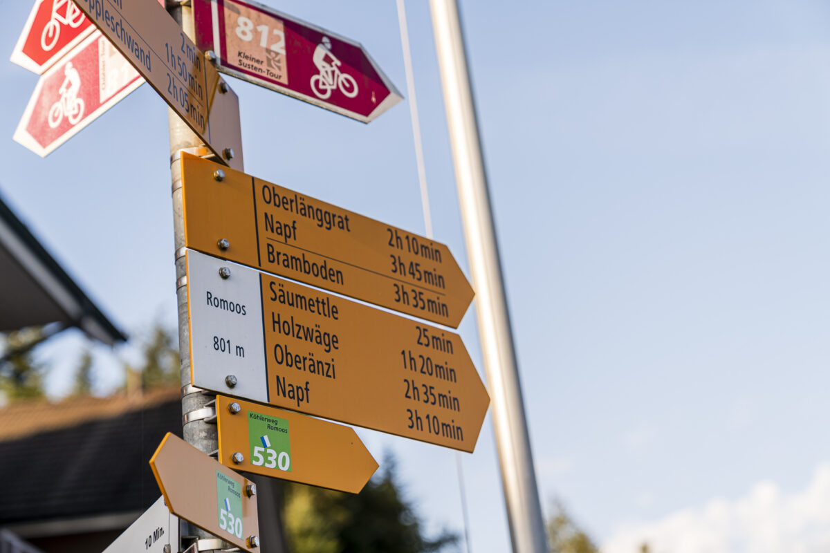 Köhlerweg Ausgangspunkt Romoos