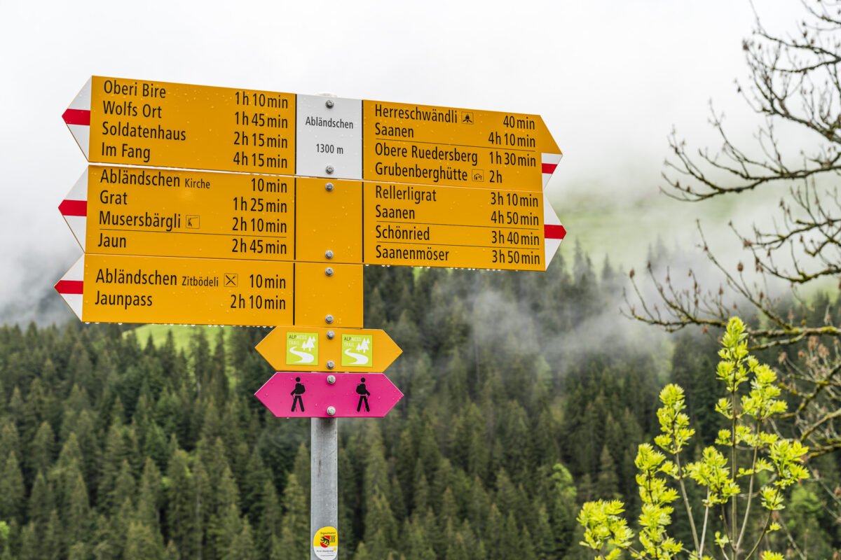 Wegweiser in Abländschen